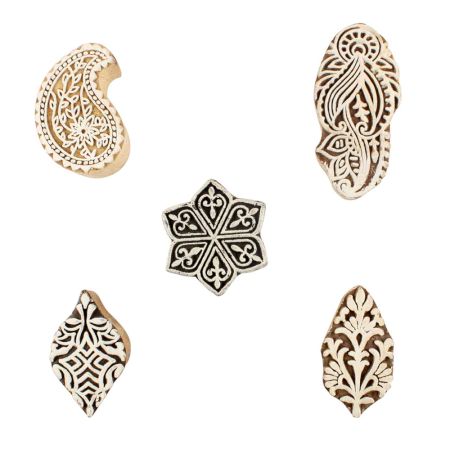 Set of 5 Piece New Mix Wooden Printing Blocks